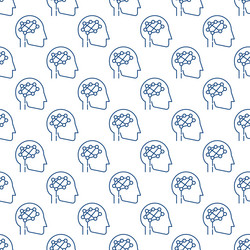 head with digital brain line seamless pattern vector image