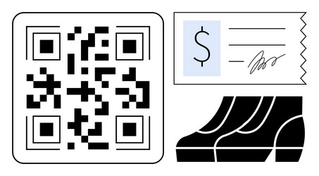 qr code for payment processing invoice receipt vector image