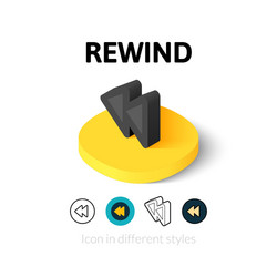 rewind icon in different style vector image