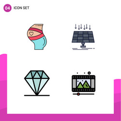 4 filledline flat color concept for websites vector image