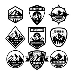 Adventure Badges - Outdoor & Mountain Vector Image