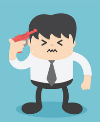 Businessmen are sad at hand with guns ready vector