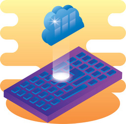 cloud computing server with keyboard vector image