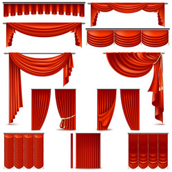 Curtains and draperies interior decoration object vector