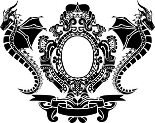 Dragon Crest Banner Vector Image