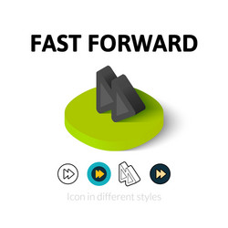 fast forward icon in different style vector image