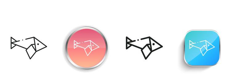 fish icon thin linear regular and button style vector image