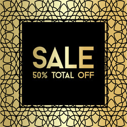 gold arabian texture sale banner template vector