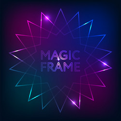 magic frame gradient abstract lights lines text vector image