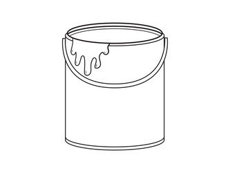 paint can icon outline elements for coloring vector