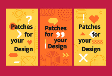 pixel patch for design - set of template vector image
