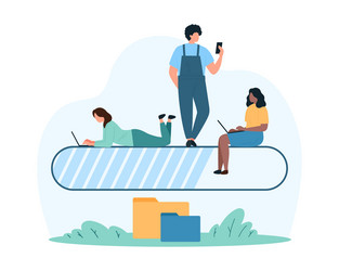 progress loading bar digital indicator tiny vector image