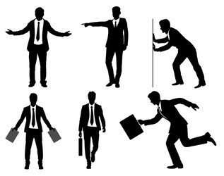 Six Businessmen Silhouettes Vector Image
