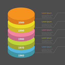 Timeline vertical round colorful segment stack vector