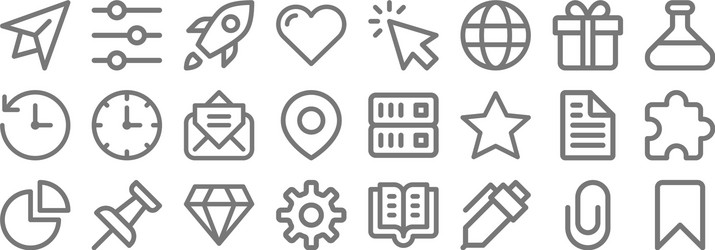 user interface line icons linear set quality vector image