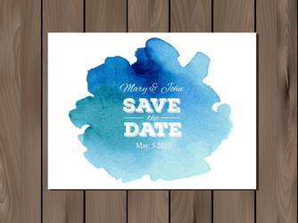 Watercolor Wedding Save the Date Vector Image