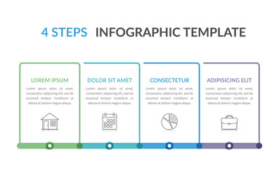 4 Steps Workflow Template vector image