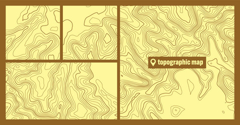 colorful topographic map sets with contour lines vector image