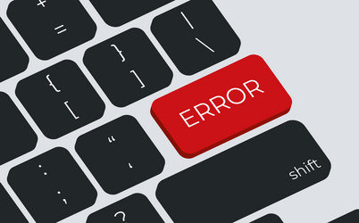error keyboard keys button close-up internet vector image