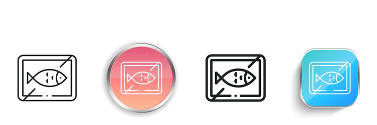 fish icon thin linear regular and button style vector image