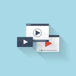 flat web icon play interface window vector image