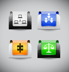 set of color plastic buttons for web vector image