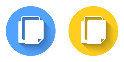 White file document icon isolated with long shadow vector