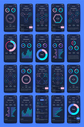 different ui ux gui screens and flat web icons vector image