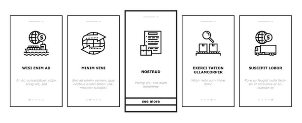 export import logistic onboarding icons set vector image