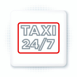 line map pointer with taxi icon isolated on white vector image