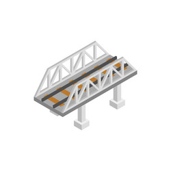 Skyline bridge icon isometric style Royalty Free Vector