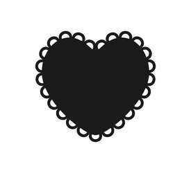 scalloped edge heart shape simple vector