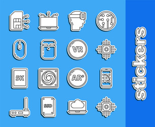set line processor mobile and graphic password vector image