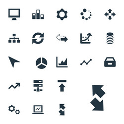 set of simple data icons vector image