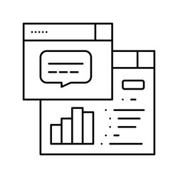 tasks hierarchy digital processing line icon vector image