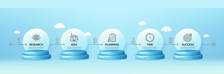 timeline infograph chart with 5 steps process vector image