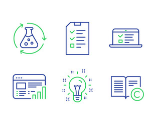 Interview web report and chemistry experiment vector