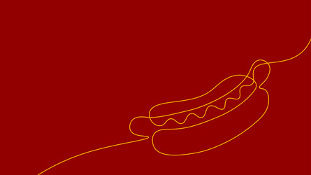 one line continuous hot dog fast food symbol vector