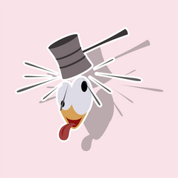 realistic paper sticker on theme humor hammer vector