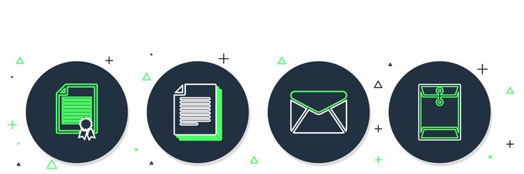 set line document envelope certificate template vector image