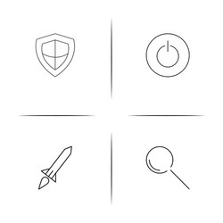 web and text simple linear icons set outlined vector image