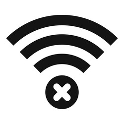 wifi icon showing no internet connection vector image