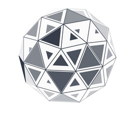 abstract geometric sphere with triangular patterns vector