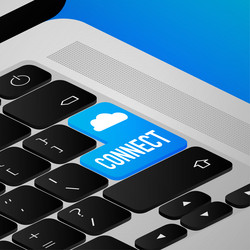 blue connect button on white background gradient vector image