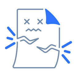 Broken empty state single isolated icon vector