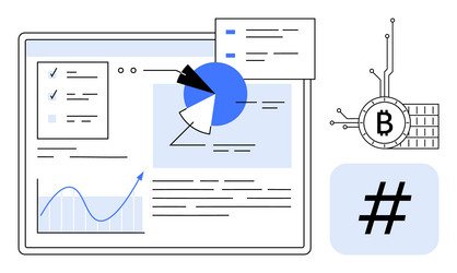 data analytics and cryptocurrency integrations vector image