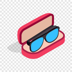 glasses in box isometric icon vector