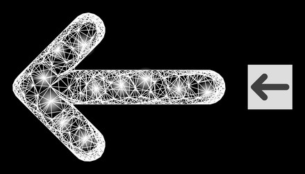 glossy irregular mesh left arrow with lightspots vector image