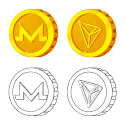 isolated object of cryptocurrency and coin symbol vector image