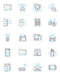 machine linear icons set automation robotics vector image